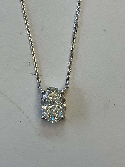 I.G.I CERTIFIED 3.00 CARATS LAB GROWN DIAMOND NECKLACE14K WHITE GOLD