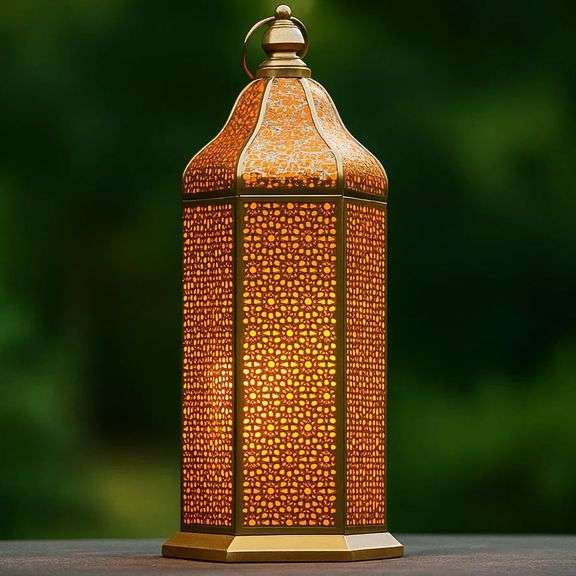 Champagne Gold Moroccan Candle Lantern