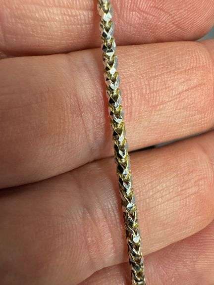 Sterling Silver Gold Plated Prism Diamond-Cut Franco Chain 2.5mm 925 Italy 18"