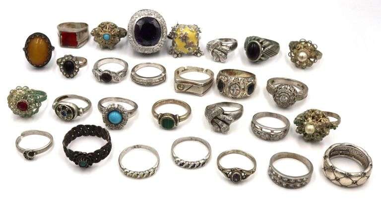 Big Group lot of rings in 925 sterling silver