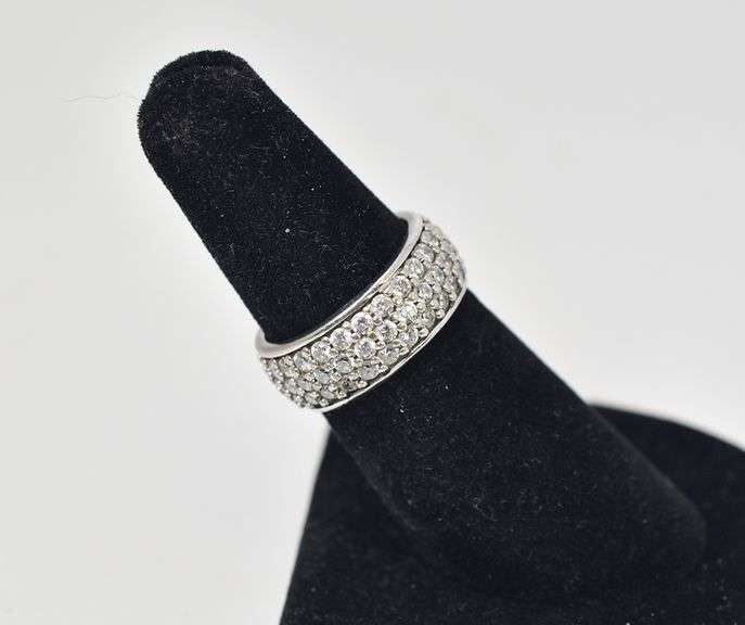 Sterling Silver Cubic Zirconia Gemstone Ring Band