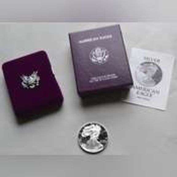 1993 Proof Silver Eagle with Box and Paper