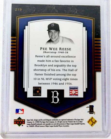Pee Wee Reese Classic Portrait Baseball Card