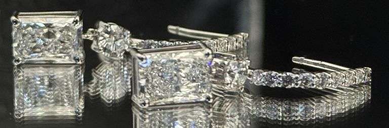 14K White Gold Lab-Grown Diamond Drop Earrings (5.00 CTW)
