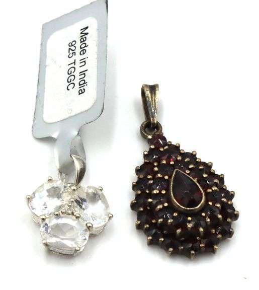 Group lot of vintage 925 sterling silver pendants