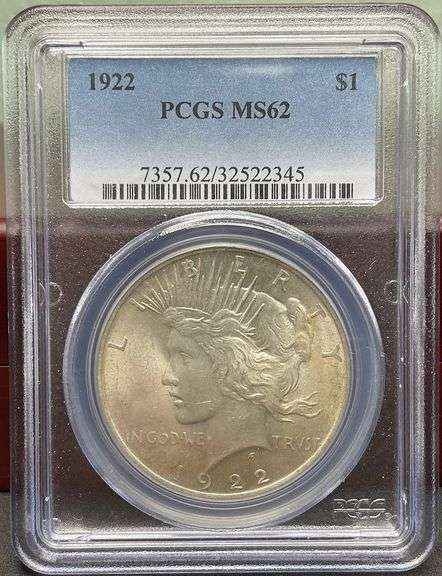 1922 Peace Silver Dollar PCGS MS62