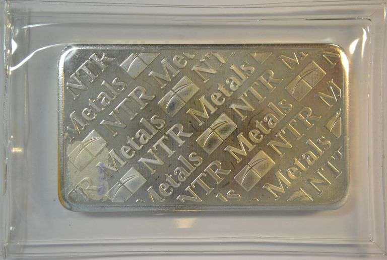 Pure .999 Fine 10 Troy Oz NTR Metals SILVER bar in plastic