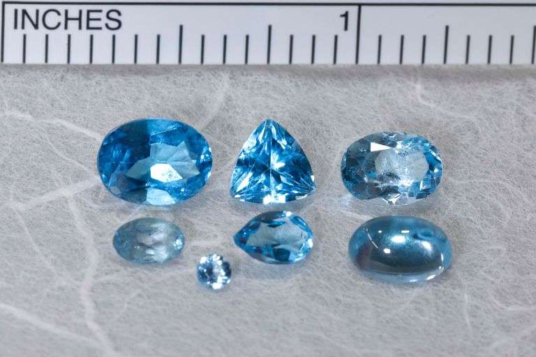 Bright Blue Topaz - Lot of 7
