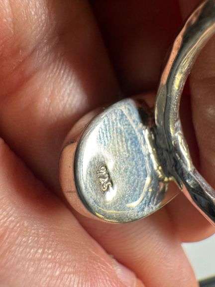 Sterling Silver 925 One of a Kind Dichroic Glass Ring Size 8.5