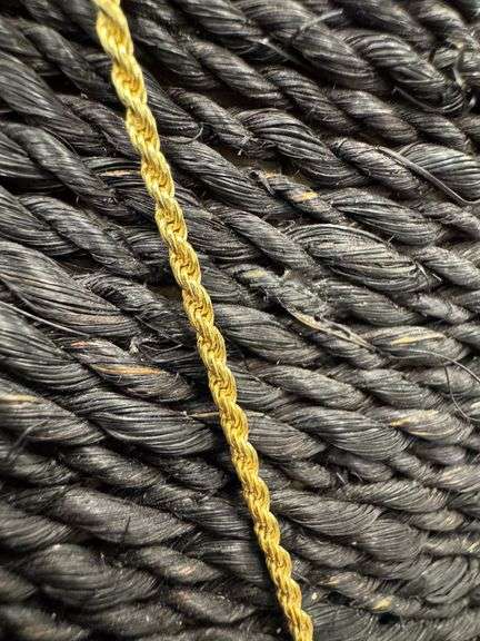 Italian Sterling Silver 2mm Rope Chain Gold Plated Diamond Cut 925 Italy 18"