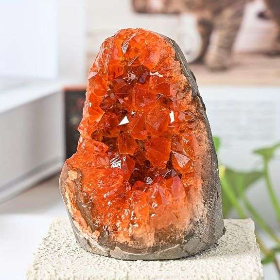 Natural Orange Crystal Geode Cave Formation