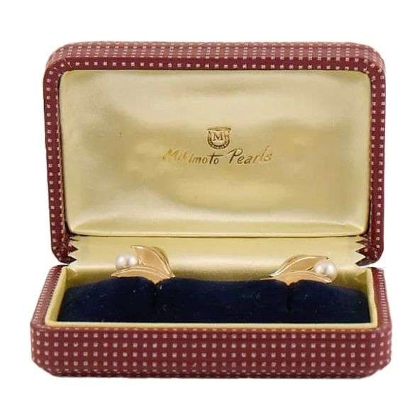 Mikimoto Pearl Leaf Clip-On Earrings in 14K