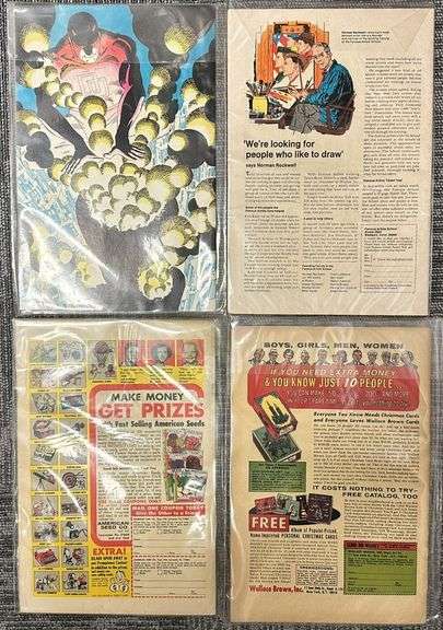 Vintage Marvel Comic Book Lot of 4 X-Men #41, Daredevil #20, Hulk #116, Marvel Fanfare #1