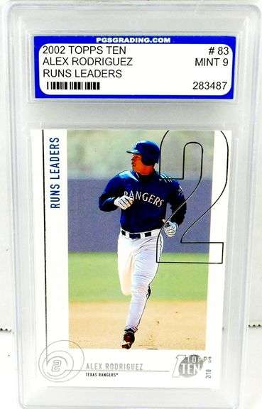 Alex Rodriguez 2002 Run Leaders Baseball Card, 9 Mint