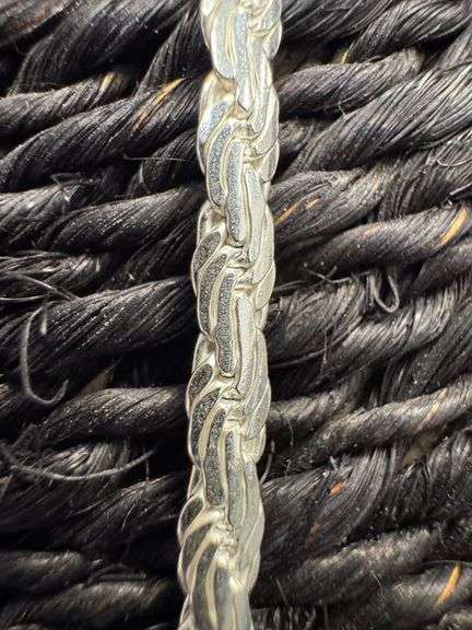 Sterling Silver Diamond-Cut Flat Rope Chain 3.8mm Solid 925 Italy New Necklace 24"