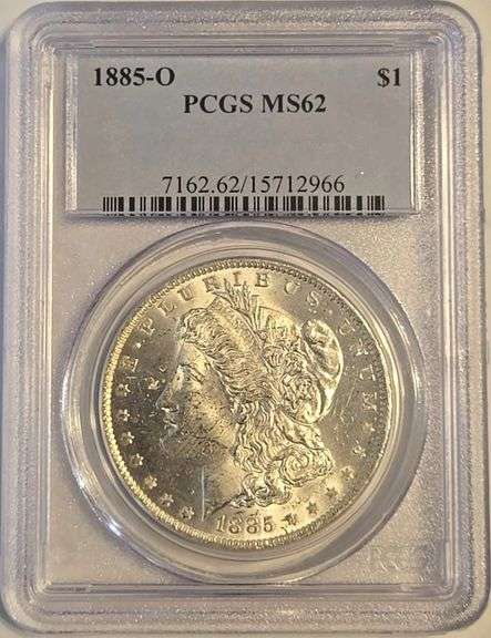 1885-O Morgan Silver Dollar PCGS MS62 Certified