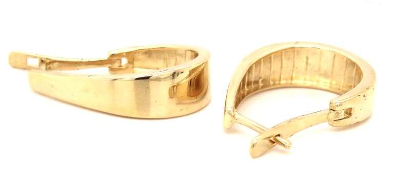14kt Yellow gold J hoop earrings
