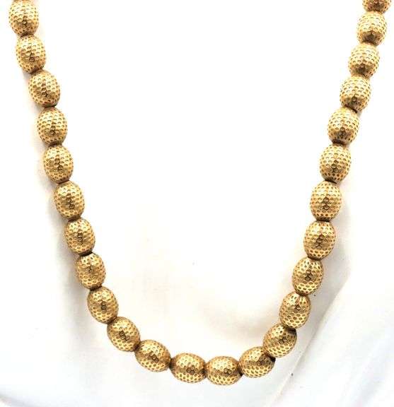 Gold plated beaded necklace