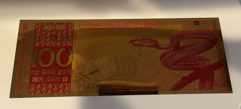 Year of the Snake 2025 Aurum 100 mg Gold Notes x 5