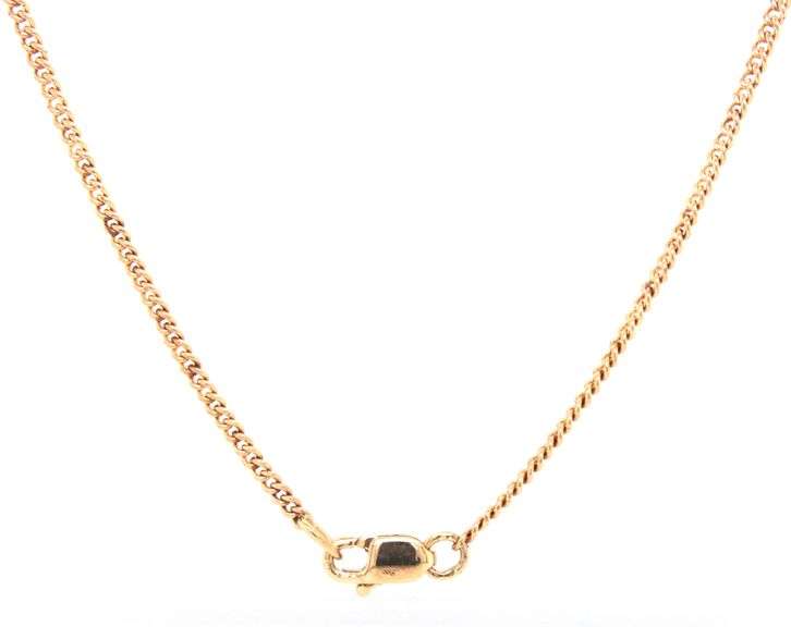14kt Yellow gold curb link chain necklace