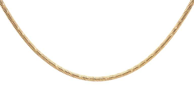 Smooth Feeling 14K YG Etched Snake Necklace
