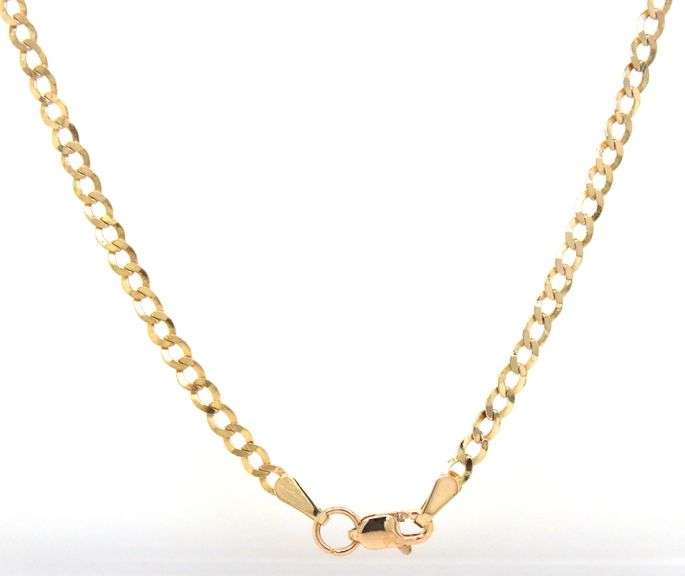 14kt Yellow gold Curb link chain necklace