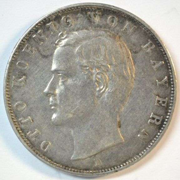 1913-D German States/Bavaria 3 Mark in Choice XF