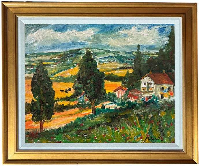 Gorgeous oil on canvas by Manor Shadian Manor Shadian Farm Pasture