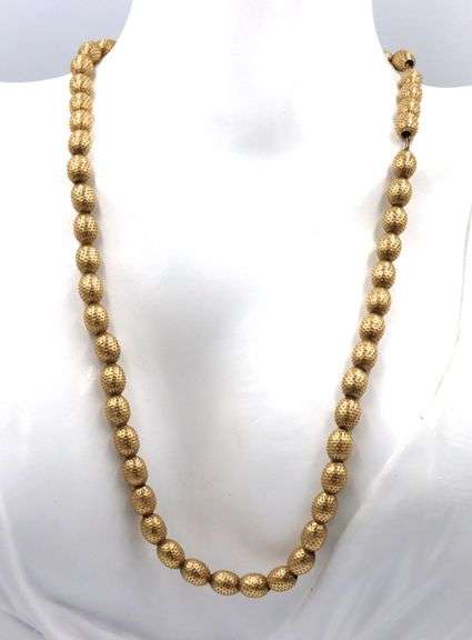 Gold plated beaded necklace