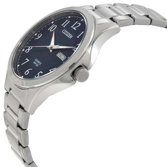 Citizen Quartz Blue Dial Stainless Steel Men's Watch