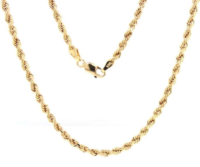 Rope chain necklace in 14kt Yellow gold