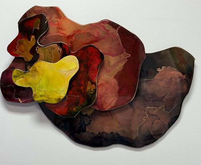 Dynamic multi-layered Original abstract wall sculpture By Zorina