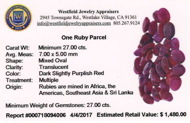 Lovely Collection of 27.00CTW Ruby Parcel