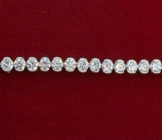 High Quality 6.32 CTTW Colorless Conflict Free Lab Diamond Tennis Bracelet in 14KT Gold, VS1