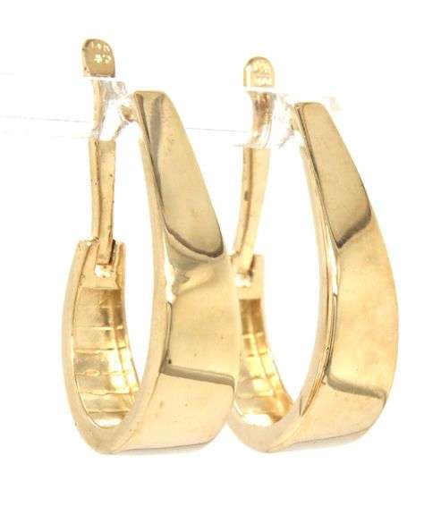 14kt Yellow gold J hoop earrings