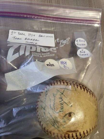 1st Year 1954 Balt Orioles Team Baseball Scarce
