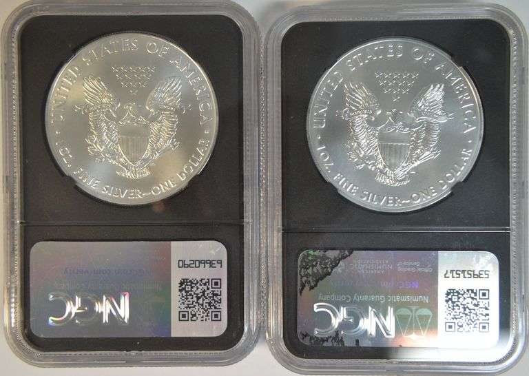 2016 & 2017 Special NGC MS 9.9 (MS69.9) Black Holder $1 Silver Eagles
