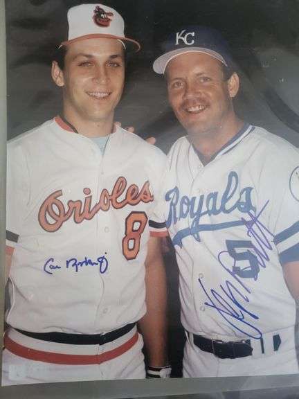 George Brett and Cal Ripken jr signed photo