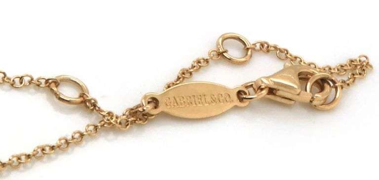 New Gabriel & Co. 0.09ctw Pave Diamond Pendant Necklace in 14K