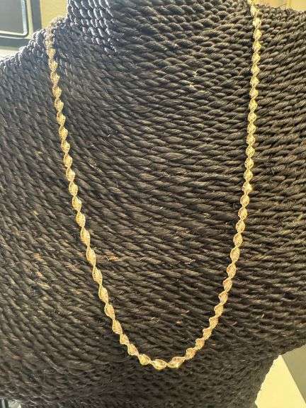Gold Plated Sterling Silver Magic Twist Rope Chain 4mm Solid 925 Italy 2 Tone Necklace 20"