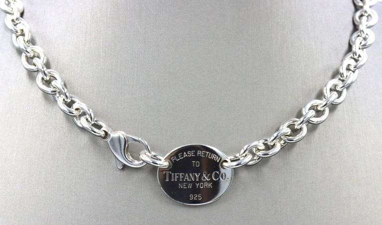 Tiffany & Co oval tag necklace