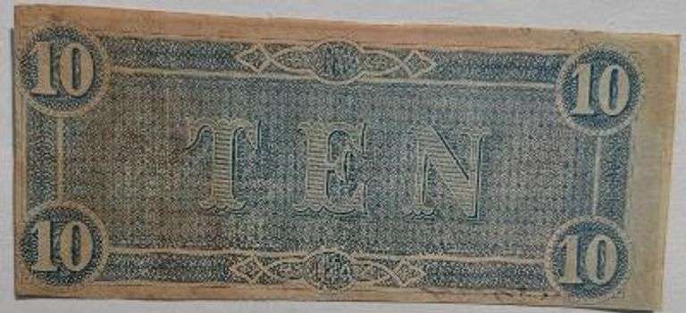 Sharp Unc Feb 17 1864 $10 CSA Note