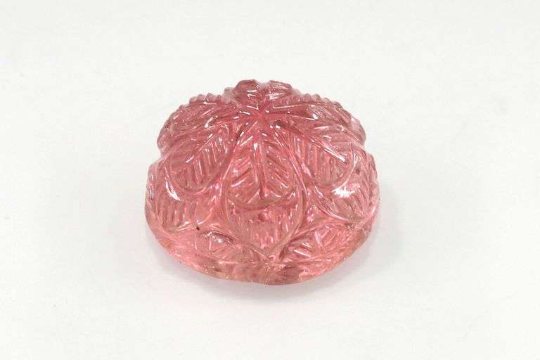 Fine Natural Pink Tourmaline Carved Cabochon
