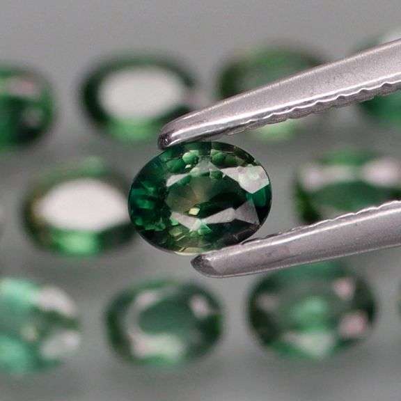 Sparkling! Matched 2.24ct blue green Sapphire set! Heated only!