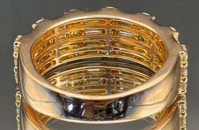14K ROSE GOLD 2.50CTW ROUND & BAGUETTE DIAMOND WEDDING BAND