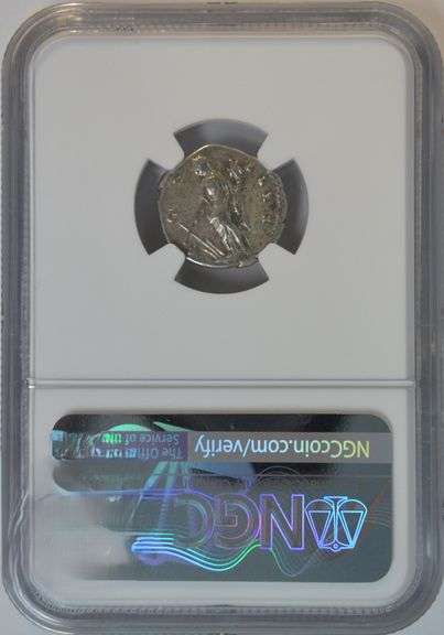 NGC Ch VF Antoninus Pius Roman Silver Denarius, 138-161 AD