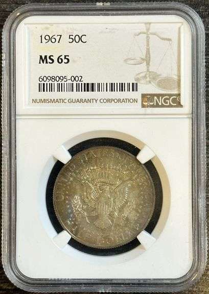 1967 Kennedy Half Dollar NGC MS65 Brilliant Uncirculated Silver Coin