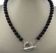 Tiffany & Co black onyx beads necklace with toggle clasp