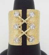 Unique Diamond Ring Crafted in Yellow Gold