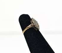 Sparkling 14K Yellow Gold Diamond Cluster Ring